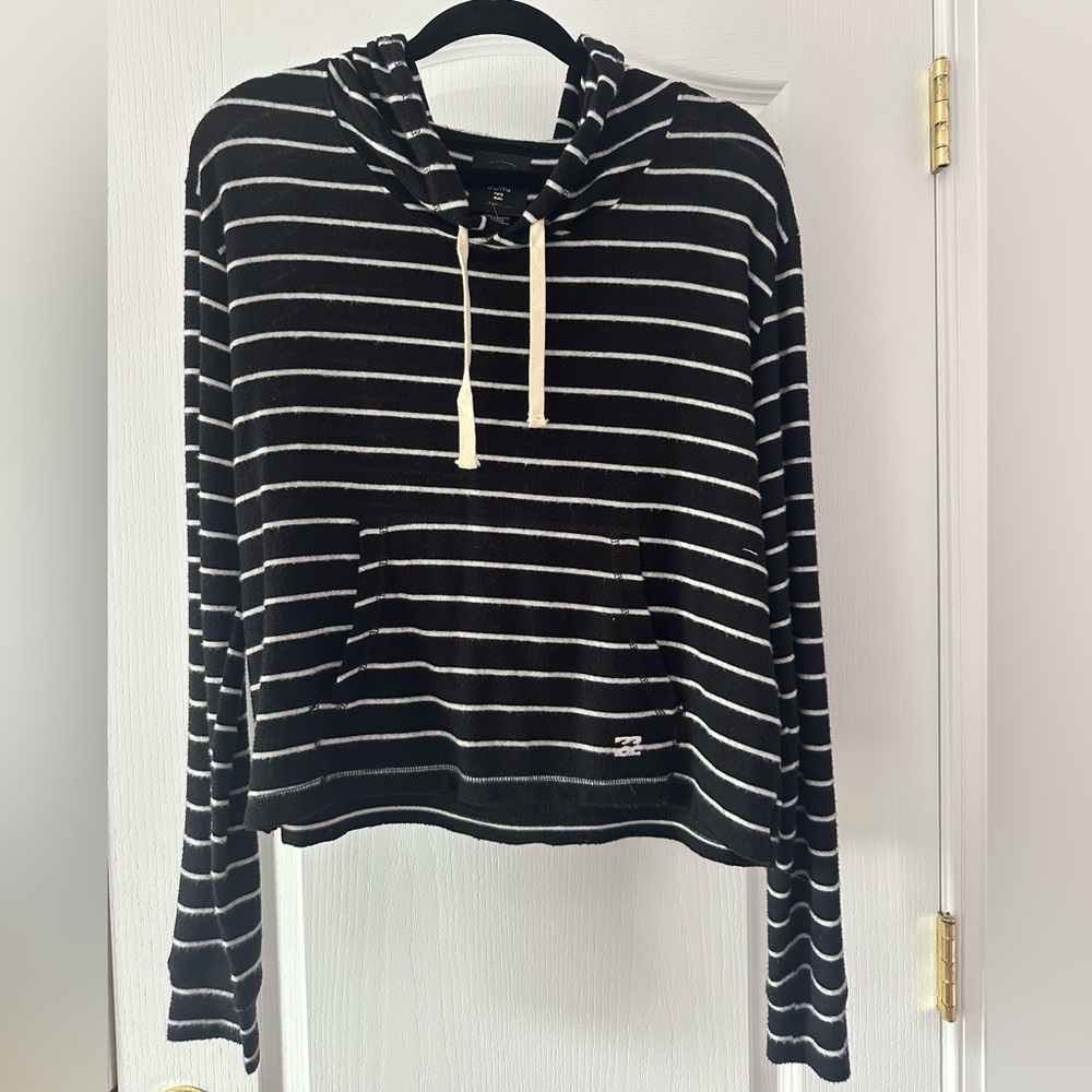Billabong Striped Black and White Hoodie